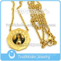 18K Gold Large Das Heilige Herz Jesu Medaille mit Gliederkette Großhandel Christus 316 Edelstahl Schmuck Halskette